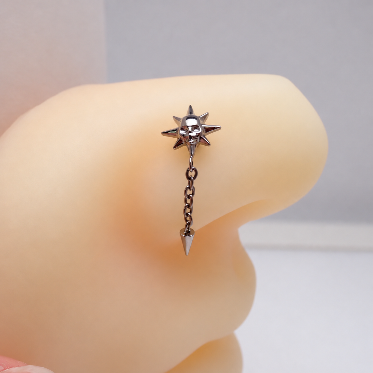 Helix Skull Chain Titanium Flatback 18g, 16g, 14g