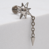 Helix Skull Chain Titanium Flatback 18g, 16g, 14g
