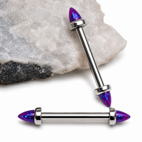Sleepy Lavender Opal Titanium Nipple Cones
