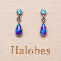 Implant grade Titanium Sleepy Lavender Opal/ Aqua CZ- Pair 20g Earrings