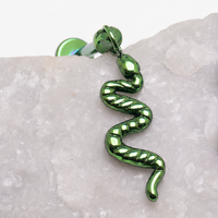 Titanium Dangly Snake & Moon Hidden Helix Flatback Piercing 0.9mm Thread