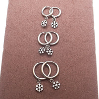 Titanium Hoop Charm Earrings 20g (pair)