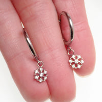 Titanium Hoop Charm Earrings 20g (pair)