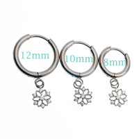 Titanium Hoop Charm Earrings 20g (pair)