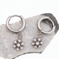 Titanium Hoop Charm Earrings 20g (pair)