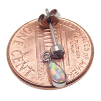 Implant Grade Titanium Snowflower Opal CZ Dangly Earrings - 20g Sold in Pairs