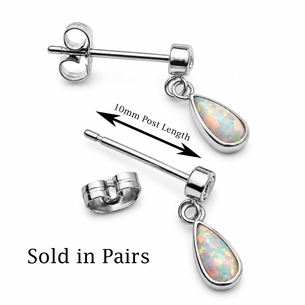 Implant Grade Titanium Snowflower Opal CZ Dangly Earrings - 20g Sold in Pairs