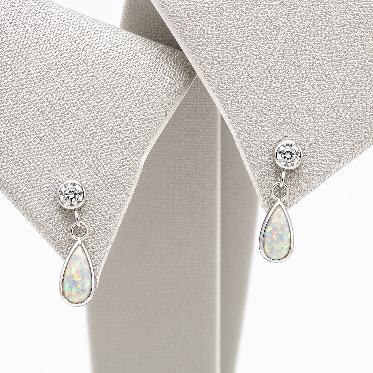 Implant Grade Titanium Snowflower Opal CZ Dangly Earrings - 20g Sold in Pairs