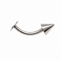 Titanium Push Fit Curve with Flat & Spiked Ends 14g, 16g, 18g