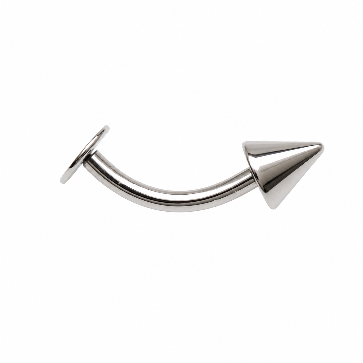 Titanium Push Fit Curve with Flat & Spiked Ends 14g, 16g, 18g