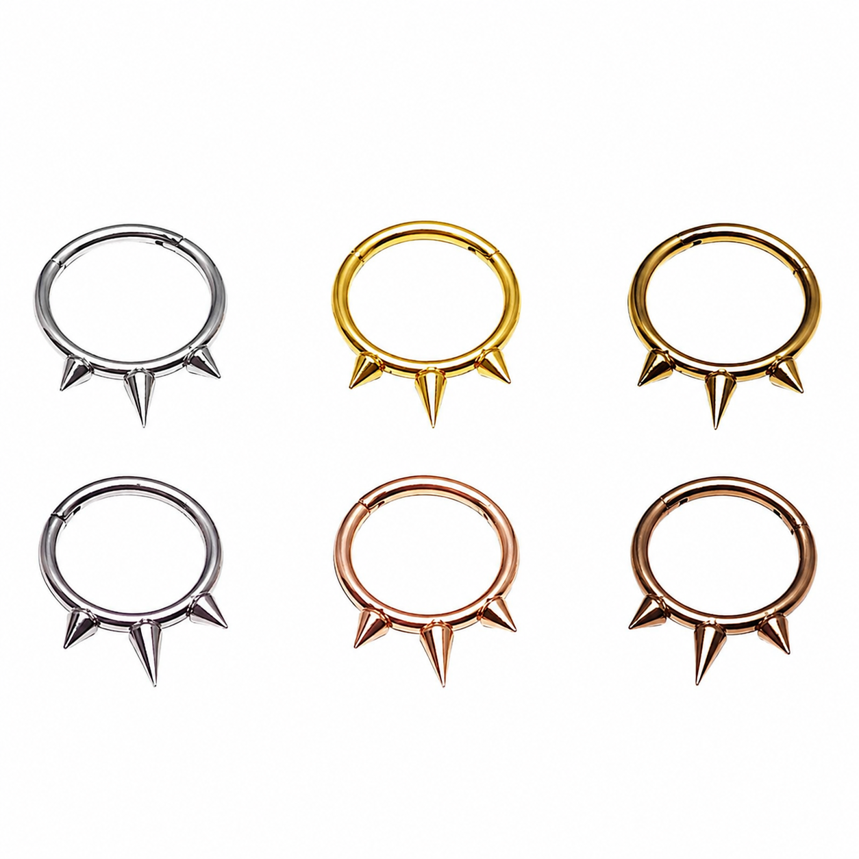 Tri-Spiked Septum Clicker 16g