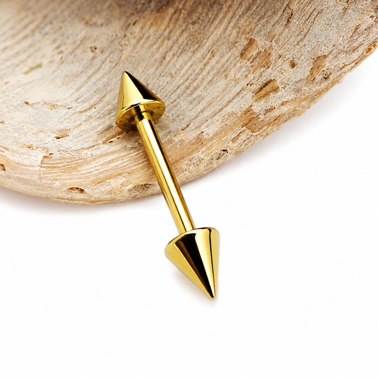 Internally Threaded- Titanium Barbell with cone spikes 14g