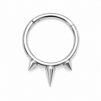 Tri-Spiked Septum Clicker 16g