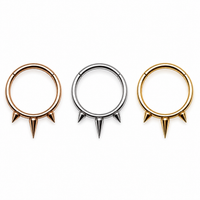 Tri-Spiked Septum Clicker 16g