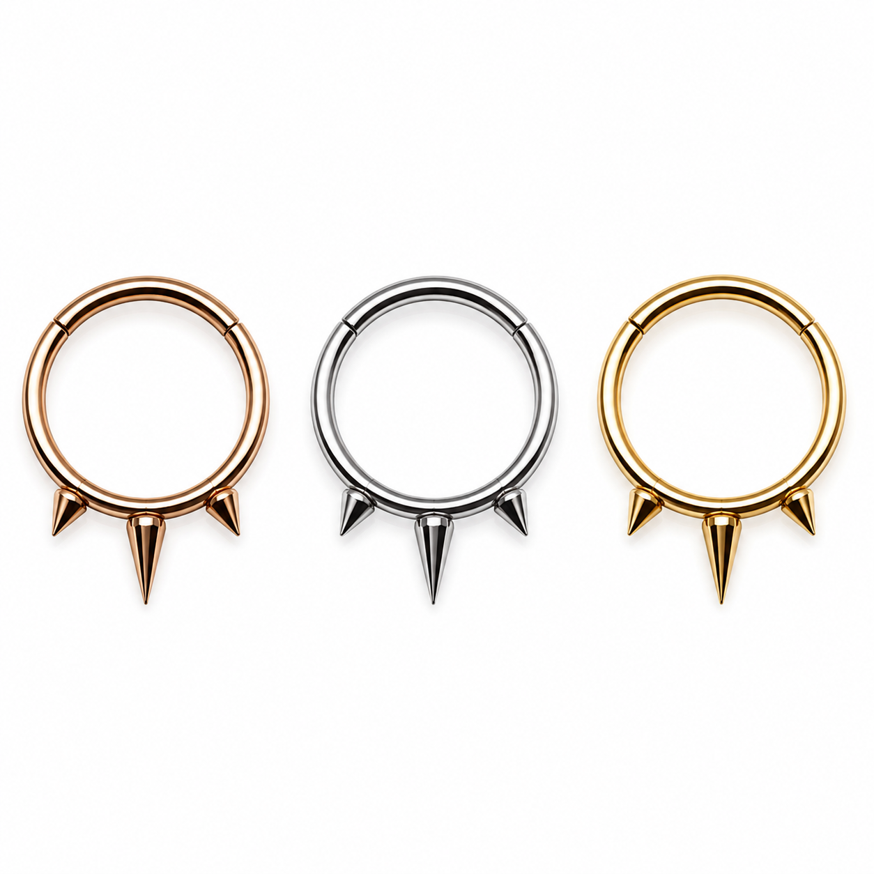 Tri-Spiked Septum Clicker 16g