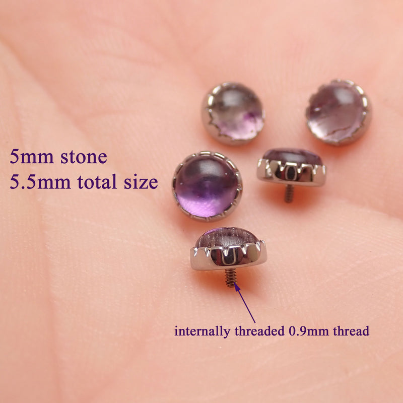 Stained Glass Amethyst Titanium Piercing 18g, 16g, 14g