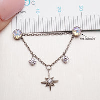 Add On piercing double chain Titanium