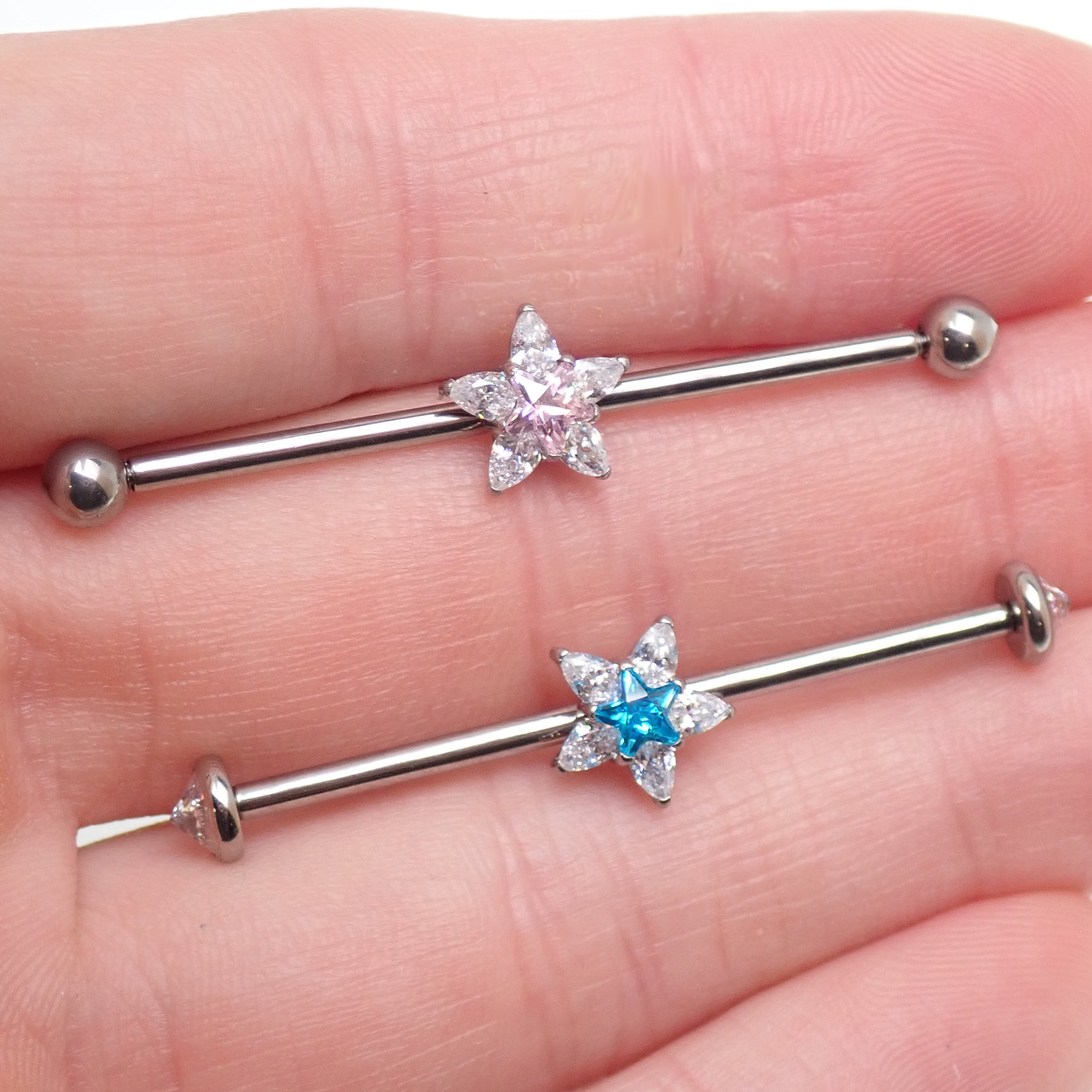 Implant Grade Titanium CZ Star Industrial Piercing