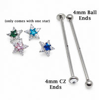 Implant Grade Titanium CZ Star Industrial Piercing