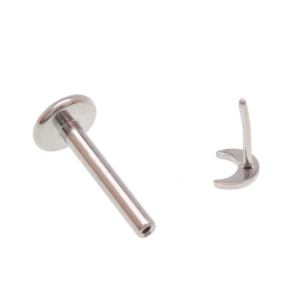 Implant Titanium Moon Star Push Fit Flatbacks, Set of 3 - 20g, 18g, 16g, 14g