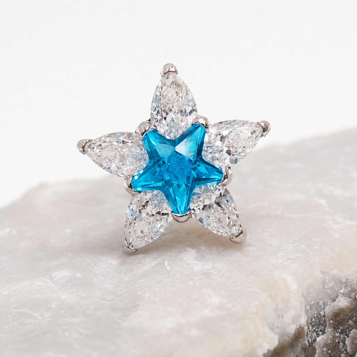 Implant Grade Titanium CZ Star Industrial Piercing