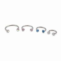 Implant Grade Titanium Horseshoe Ring, Star CZ Stone, Helix Septum Piercing