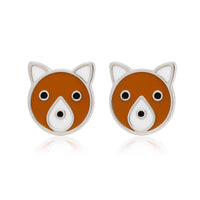 Sterilized titanium implant-grade earrings featuring pink bear design, ideal for body jewelry and piercing embellishments.