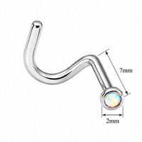 CZ Cork Nose Piercing 18g