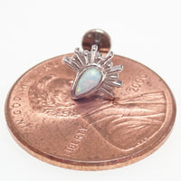 Implant Titanium Opal Flatback Piercing, Internally Threaded