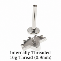 Implant Titanium Opal Flatback Piercing, Internally Threaded