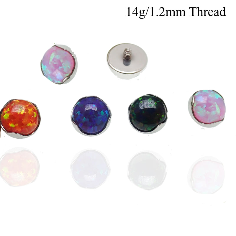 5mm (14g)-1.2mm Thread Opal Wave Bezel Set Top