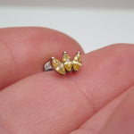 Citrine Yellow  CZ flatback 14g, 16g, 18g