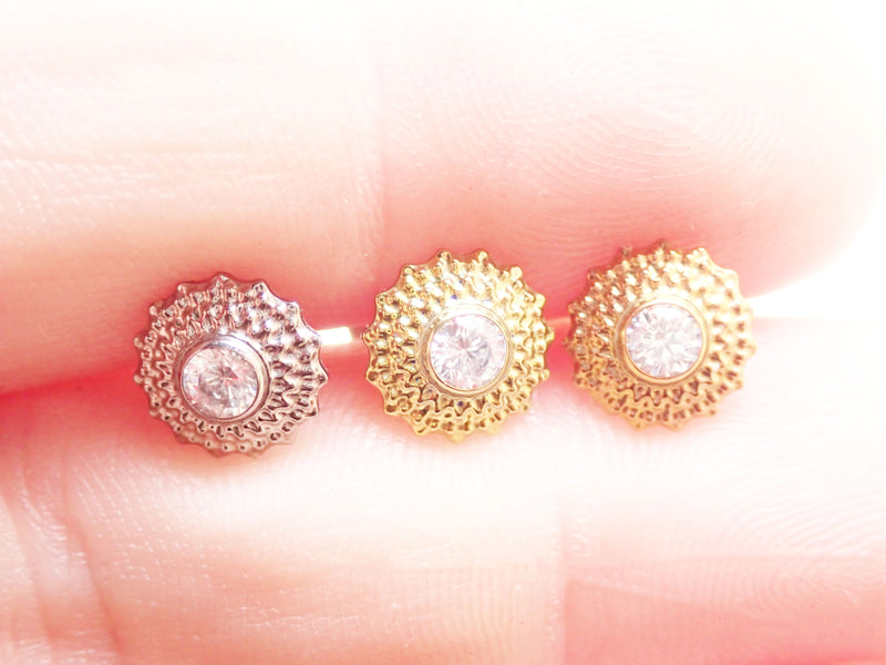 Mandala CZ Flatback Piercing 18g, 16g, 14g