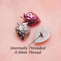 Strawberry Titanium Flatback/ Labret Piercing 18g, 16g, 14g