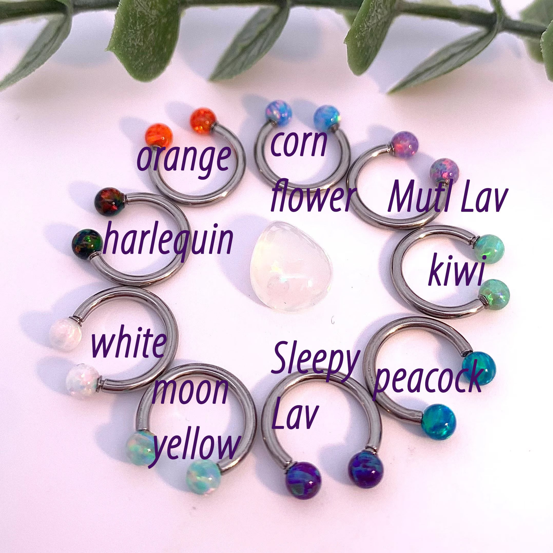 Opal Ends Horseshoe 16g & 18g