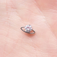 CZ UFO Titanium Flatback/ Labret Piercing 0.9mm Thread