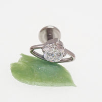 CZ UFO Titanium Flatback/ Labret Piercing 0.9mm Thread
