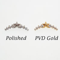 Star CZ Helix Curve Titanium Flatback/ Labret Piercing 18g, 16g, 14g (Copy)