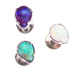 Teardrop Fire Opal Flat Back 14g, 16g, 18g