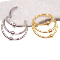 Implant Titanium 3 tier Fan Stack Hinged Titanium Clicker · Septum/Daith/Helix · 16g Hoop 10mm