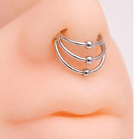 Implant Titanium 3 tier Fan Stack Hinged Titanium Clicker · Septum/Daith/Helix · 16g Hoop 10mm