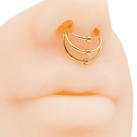 Implant Titanium 3 tier Fan Stack Hinged Titanium Clicker · Septum/Daith/Helix · 16g Hoop 10mm
