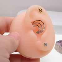 24k PVD Gold or polished  Titanium Triple  Clicker Hoop – 16G (8mm & 10mm) Septum ,Daith