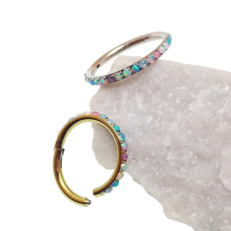 Pastel Opal titanium clicker 16g /18g  Side facing