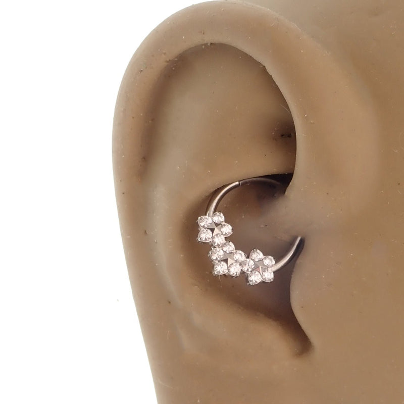 Flower Titanium Hinged 10mm Clicker 16g - Body Clickers Body Jewelry