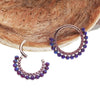 Sleepy Lavender Opal & Amethyst CZ  Titanium Clicker 16g