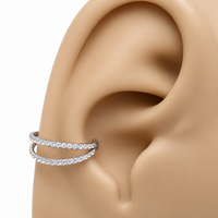 Double CZ Clicker Ring 16g