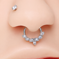 Titanium CZ Leaf Titanium Clicker 16g