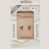 Pair Titanium Cherry  CZ Earrings