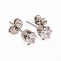 Implant Titanium 5mm Crown Earrings Pair 20g